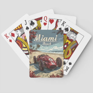 Miami Beach Oldtimer-Rennwagen Spielkarten