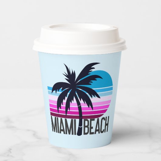 Miami Beach Pappbecher (Vorderseite)