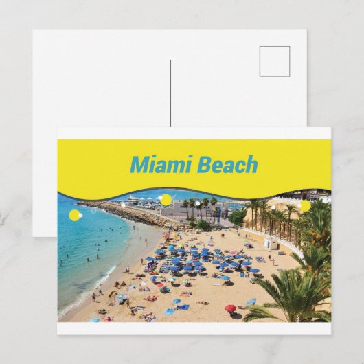 Miami Beach Postcard Postkarte (Vorne/Hinten)