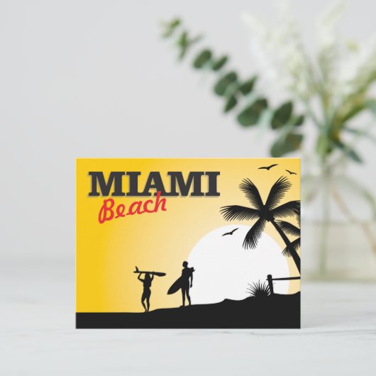 Miami Beach Postcard Postkarte (Stehend Vorderseite)