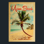Miami Beach Poster Florida Vintag Palm Tree Beach<br><div class="desc">Miami Beach,  Florida Vintages Plakat für Strandreisen.</div>