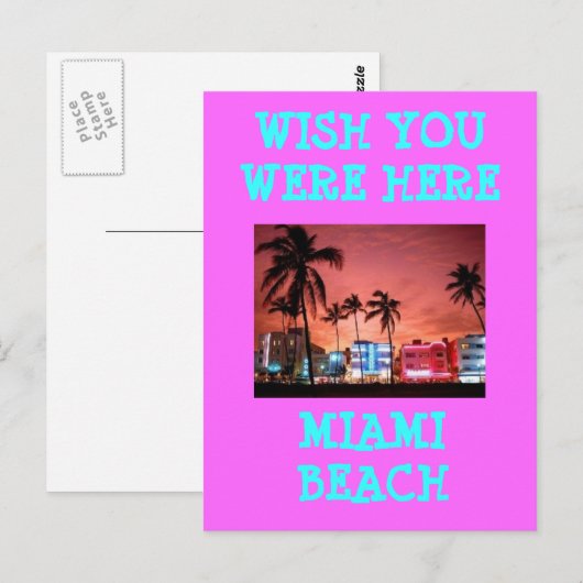 MIAMI BEACH POSTKARTE (Vorne/Hinten)