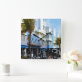 Miami Beach Quadratische Wanduhr (Zuhause)