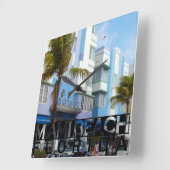 Miami Beach Quadratische Wanduhr (Winkel)