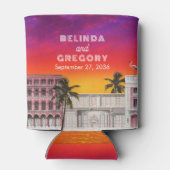 Miami Beach Rainbow Row Charleston Palm Wedding Dosenkühler (Rückseite)