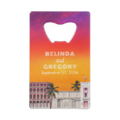 Miami Beach Rainbow Row Charleston Palm Wedding Geldbeutel Flaschenöffner (Rückseite)