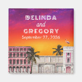 Miami Beach Rainbow Row Charleston Palm Wedding Magnet (Vorne)