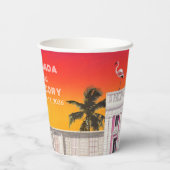 Miami Beach Rainbow Row Charleston Palm Wedding Pappbecher (Rückseite)