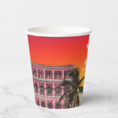 Miami Beach Rainbow Row Charleston Palm Wedding Pappbecher (Vorderseite)