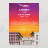 Miami Beach Rainbow Row Hochzeitsplan Programm (Vorderseite)