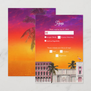 Miami Beach Regenbogen-Reihe Charleston Palm-Hochz RSVP Karte