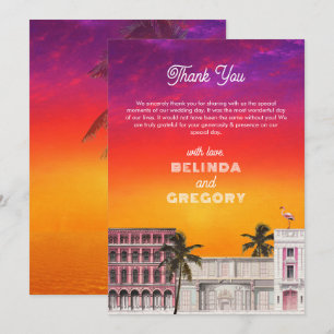 Miami Beach Regenbogen-Reihe Charleston Palme Hoch Dankeskarte