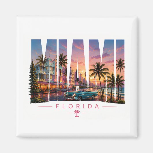 🌴 Miami Beach Reise Küstenansichten 🌴 Magnet (Vorne)