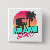 Miami Beach Reise Vintage  Button (Vorderseite)