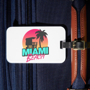 Miami Beach Reise Vintage Gepäckanhänger