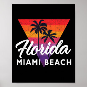 Miami Beach Retro Miami Vintage Dreieck 70er 80er Poster