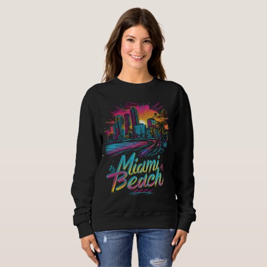 Miami Beach Retro Vibes Sweatshirt (Vorne ganz)