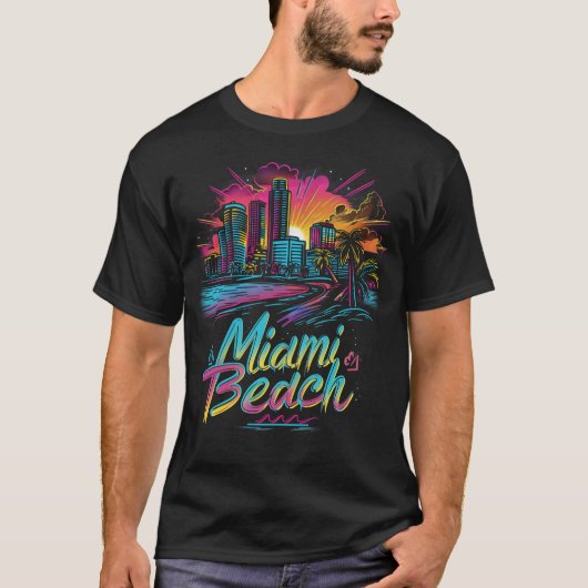 Miami Beach Retro Vibes T-Shirt (Vorderseite)