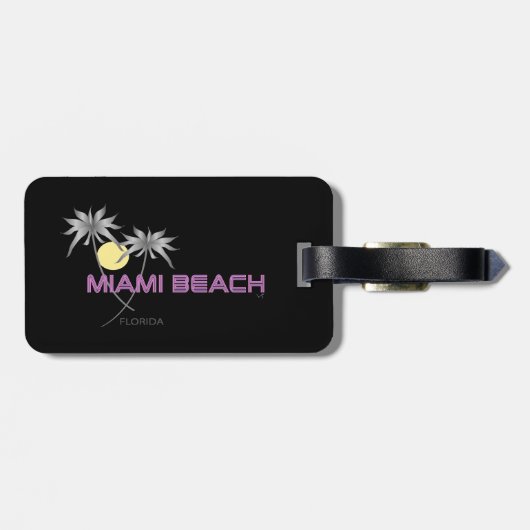 Miami Beach-rosa Grau Gepäckanhänger (Rückseite horizontal)