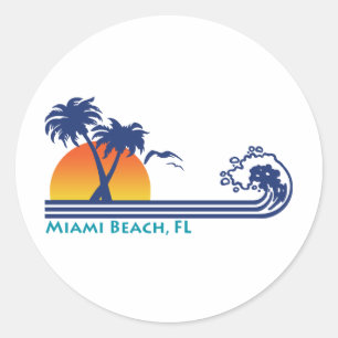 Miami Beach Runder Aufkleber