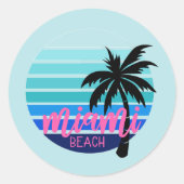 Miami Beach Runder Aufkleber (Vorderseite)