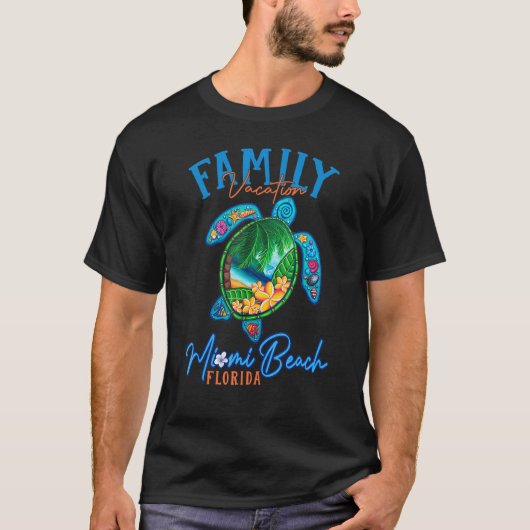 Miami Beach Sea Turtle Florida Matching Family Vac T-Shirt (Vorderseite)