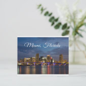 Miami Beach Skyline Florida Travel Postcard Postkarte (Stehend Vorderseite)