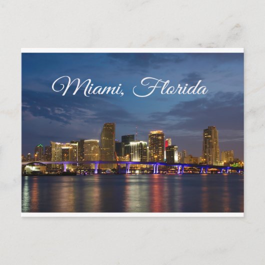 Miami Beach Skyline Florida Travel Postcard Postkarte (Vorderseite)