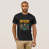 Miami Beach Skyline Retro T-Shirt (Vorne ganz)
