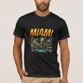 Miami Beach Skyline Retro Tee (Vorderseite)
