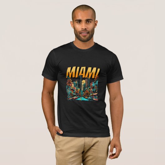 Miami Beach Skyline Retro Tee (Vorne ganz)