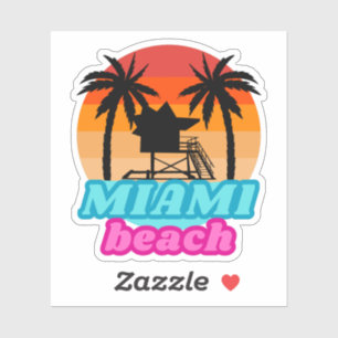 Miami Beach Sommer Zeit Rettungsschwimmer Turm 1 Aufkleber