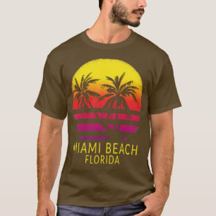 Miami Beach South Florida Vintager tropischer Sonn T-Shirt