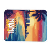 Miami Beach Sunset | Lebhafte Florida-Küste Magnet (Horizontal)