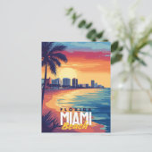 Miami Beach Sunset | Lebhafte Florida-Küste Postkarte (Stehend Vorderseite)