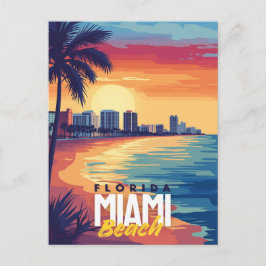 Miami Beach Sunset | Lebhafte Florida-Küste Postkarte