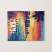 Miami Beach Sunset | Lebhafte Florida-Küste Puzzle (Horizontal)