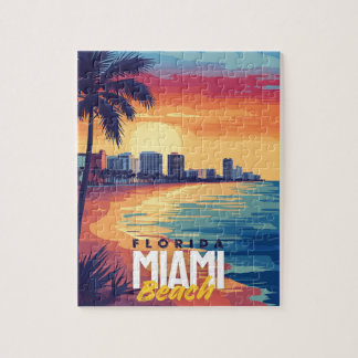 Miami Beach Sunset | Lebhafte Florida-Küste Puzzle