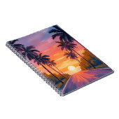 Miami Beach Sunset Palm Tree Tropical Notizblock (Rechte Seite)