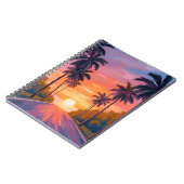 Miami Beach Sunset Palm Tree Tropical Notizblock (Linke Seite)