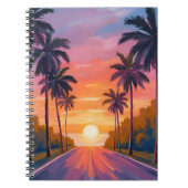Miami Beach Sunset Palm Tree Tropical Notizblock (Vorderseite)