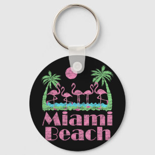 Miami Beach T Shirt Pink Flamingo Souvenir Men Wom Schlüsselanhänger