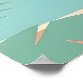 Miami Beach Tennis Print Retro Sport Art in Blue Poster (Ecke)