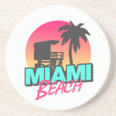 Miami Beach Travel Vintag Getränkeuntersetzer (Vorne)