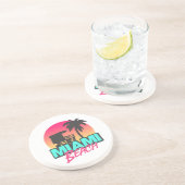 Miami Beach Travel Vintag Getränkeuntersetzer (Seite)