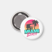 Miami Beach Travel Vintag Magnet (Vorderseite/Rückseite)