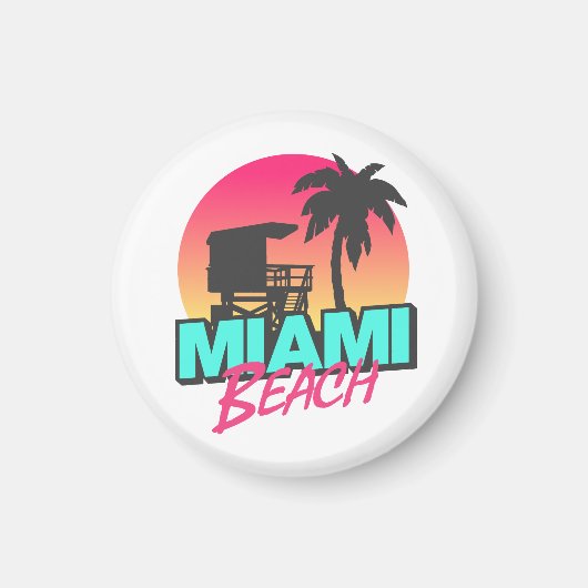 Miami Beach Travel Vintag Magnet (Vorne)