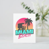 Miami Beach Travel Vintag Postcard Postkarte (Stehend Vorderseite)