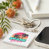 Miami Beach Travel Vintag Schlüsselanhänger (Vorderseite rechts)