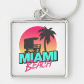 Miami Beach Travel Vintag Schlüsselanhänger (Vorne)